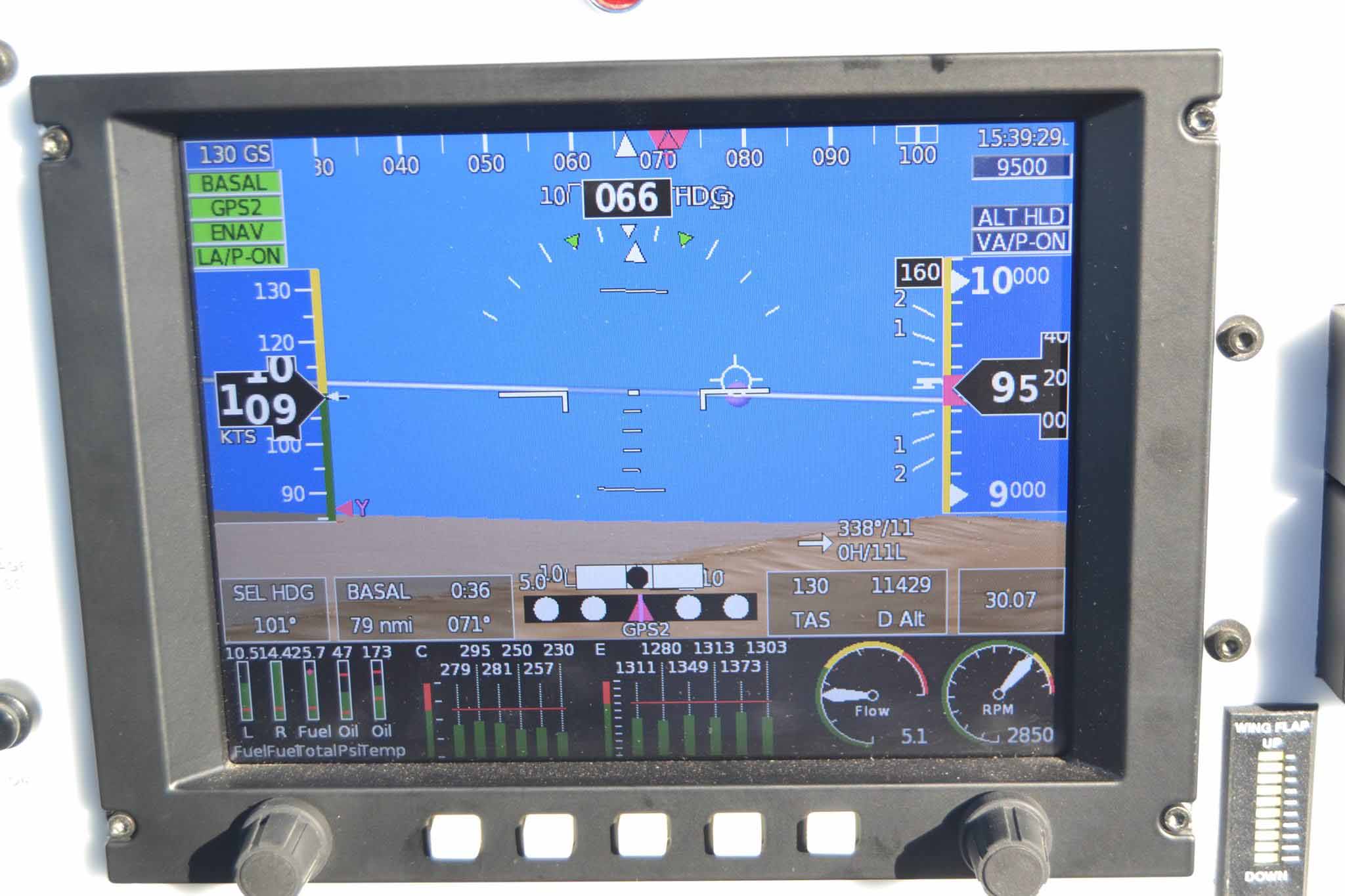 Screen of my GRT EFIS Sport SX in flight